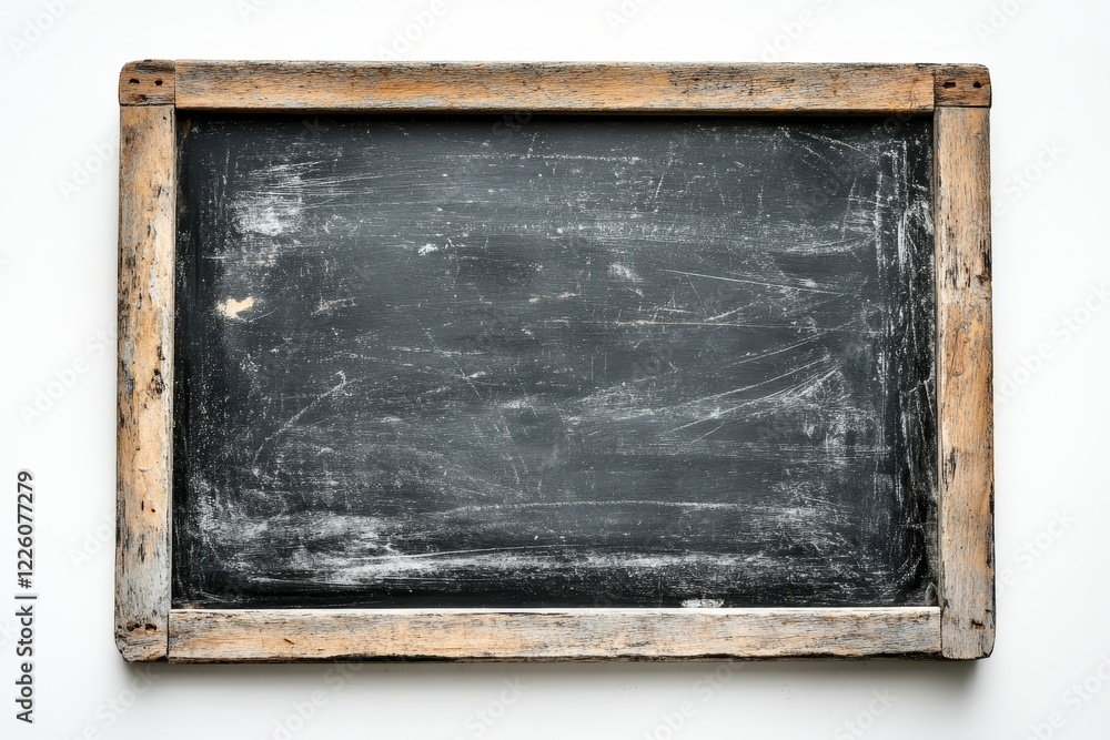 Fototapeta premium A textured, rustic wooden-framed chalkboard, ideal for writing or drawing