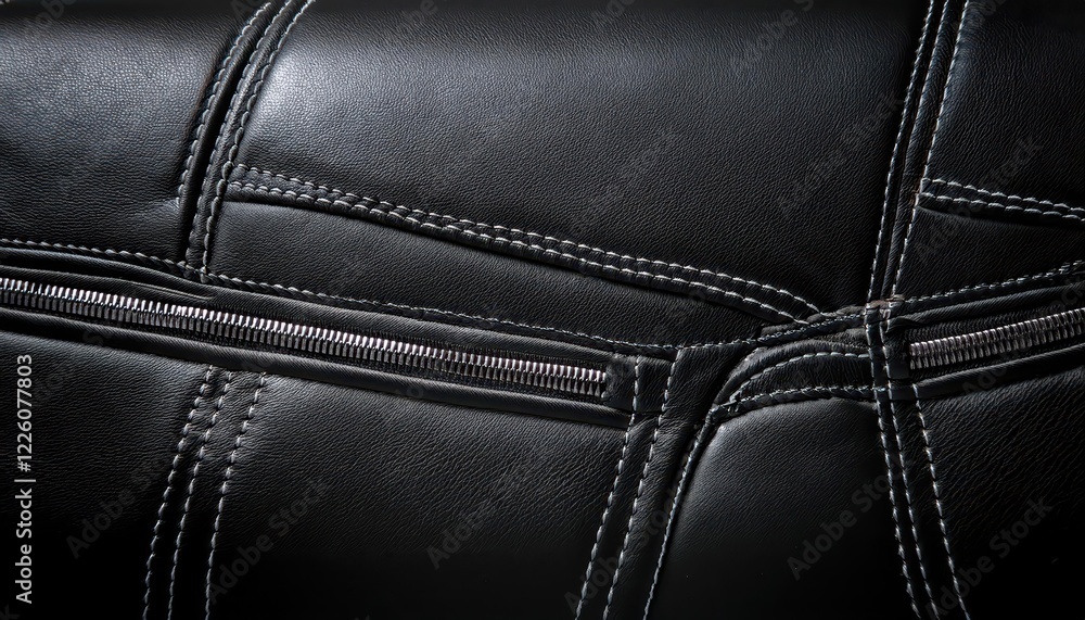 Detailed Black Leather Texture with Intricate Stitching CloseUp View of Premium Artisan Craftsmanship and Rich Textures Detailed Black Leather Texture with Intricate Stitching CloseUp View of Premium Artisan Craftsmanship and Rich Textures