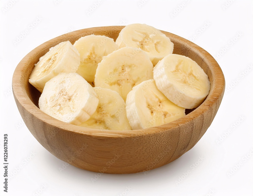 Golden Yellow Banana Slices Cut and Isolated Golden Yellow Banana Slices Cut and Isolated