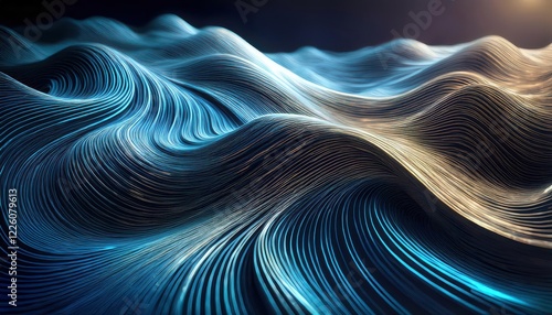 Futuristic Wave Textures Striking Linear Hair Design in TechnologyInspired Style Showcasing Intricate Detail and Vibrant Color Palette, Perfect for Techthemed Artwork or Graphic Design. photo