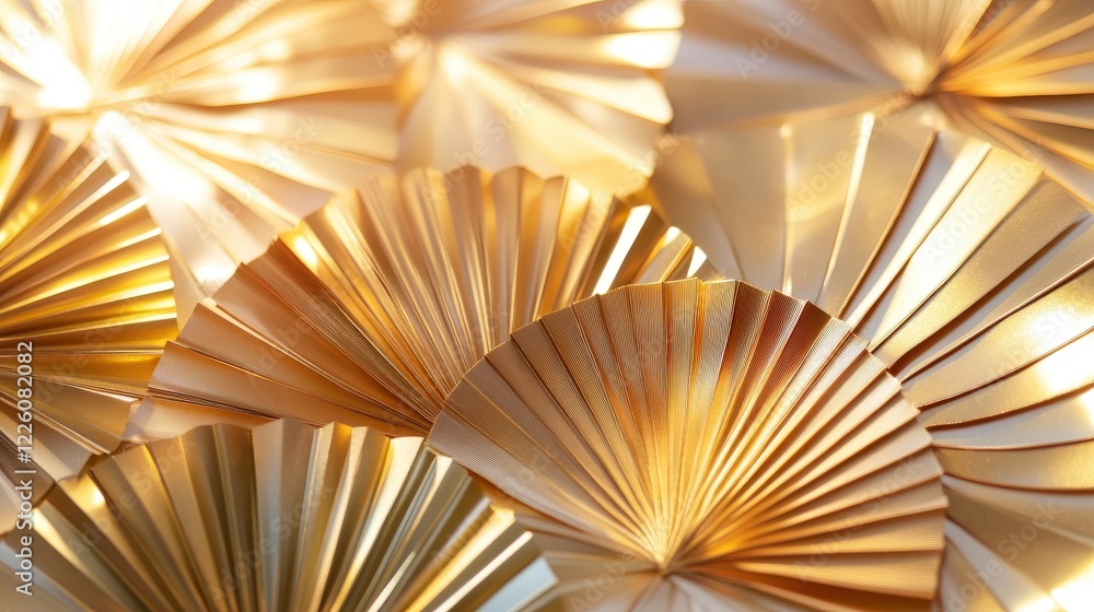 Obraz premium Golden Fans Abstract Art Background Design