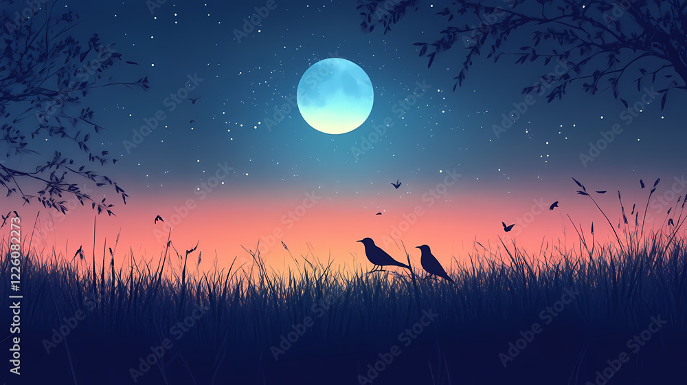Enchanted night. Mystic Horizon. Illustration