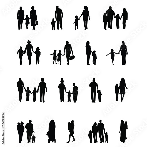 silhouettes  setr of family