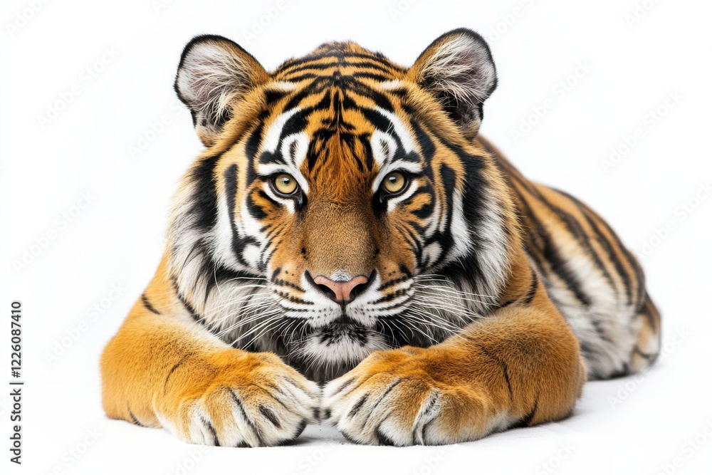 Majestic tiger in a striking pose. Majestic tiger in a striking pose.