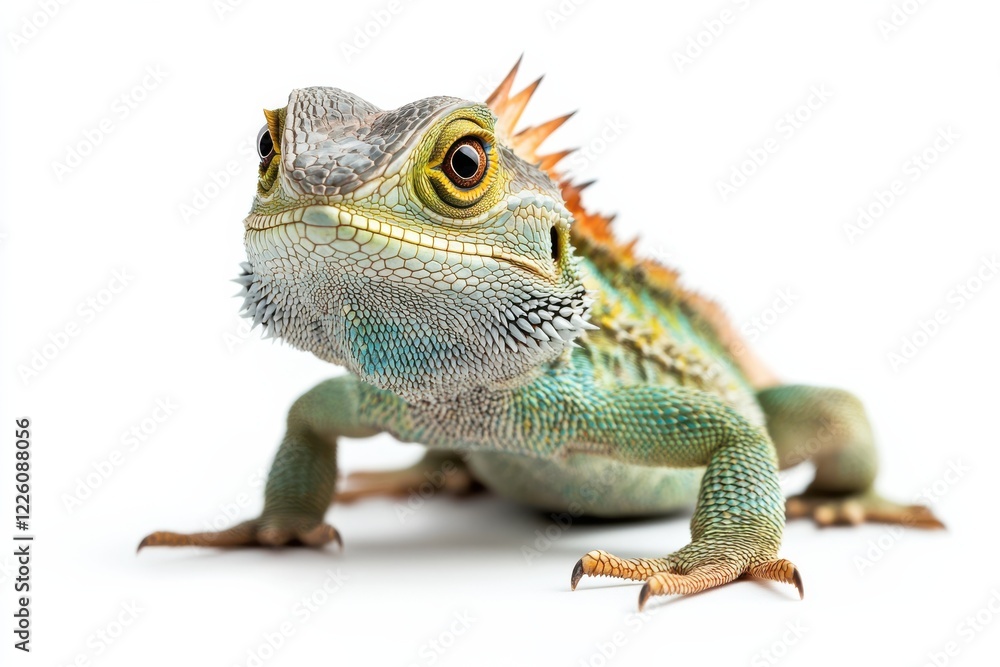 Fototapeta premium Vibrant colors of a Chinese water dragon.