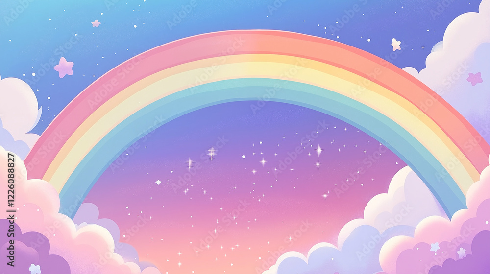 Ethereal Beauty A Rainbow Illuminates a Starry Sky Ethereal Beauty A Rainbow Illuminates a Starry Sky