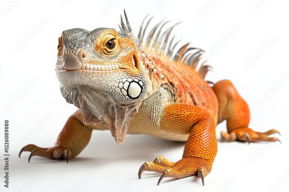 Obraz premium Vibrant Red Iguana Close-Up