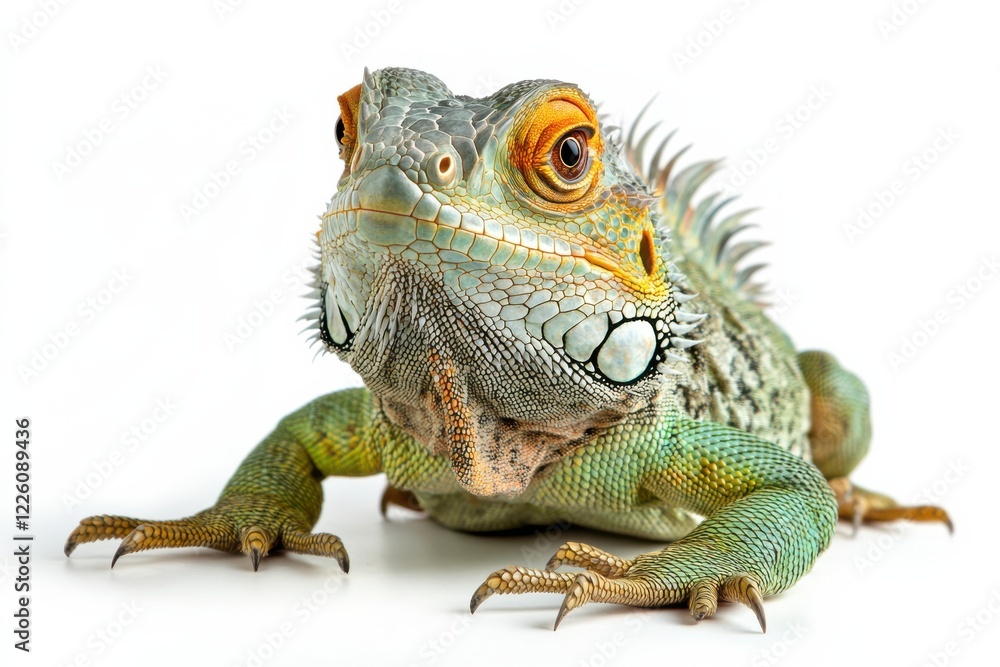 Obraz premium Vibrant Green Iguana Close-Up