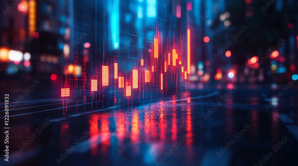 Perspective view of stock market growth business investing data concept digital financial chart graphs diagrams indicators on dark blue blurry background bright minimalistic modern empty blank space
Perspective view of stock market growth business investing data concept digital financial chart graphs diagrams indicators on dark blue blurry background bright minimalistic modern empty blank space