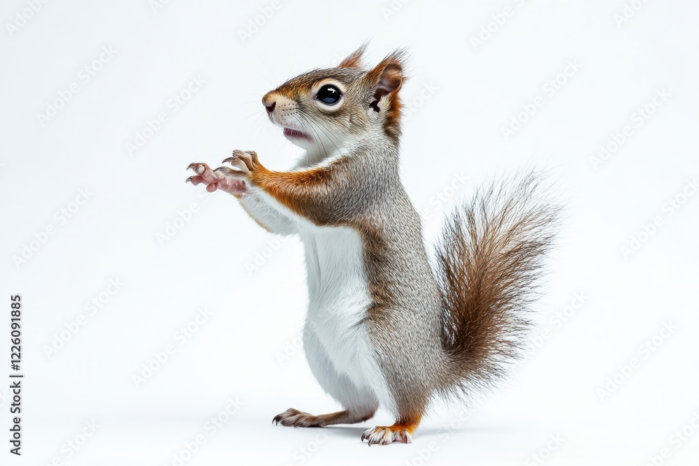 Obraz premium Alert squirrel standing on hind legs.