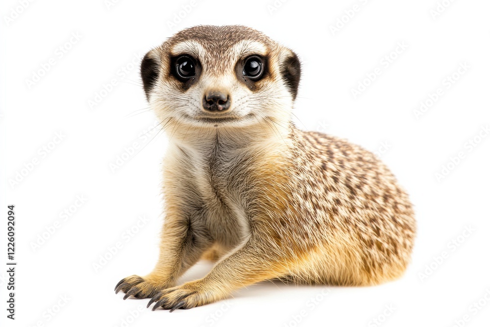 Fototapeta premium Adorable meerkat sitting, curious gaze.