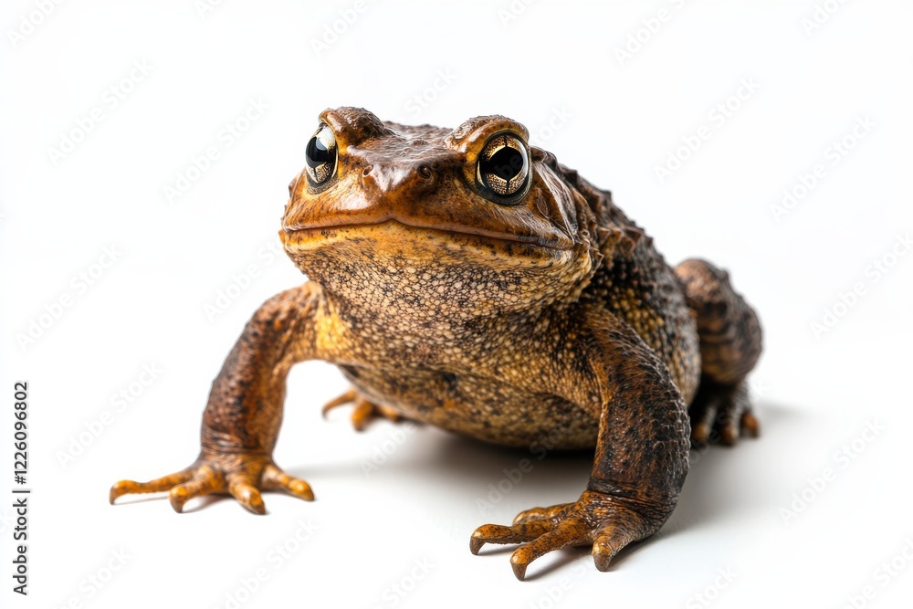 Naklejka premium Close-up of a toad on white background
