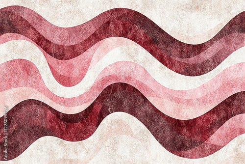 Wallpaper Mural Elegant pink and burgundy abstract background with flowing wavy patterns, featuring layered textures, perfect for graphic design, branding, or event invitations Torontodigital.ca