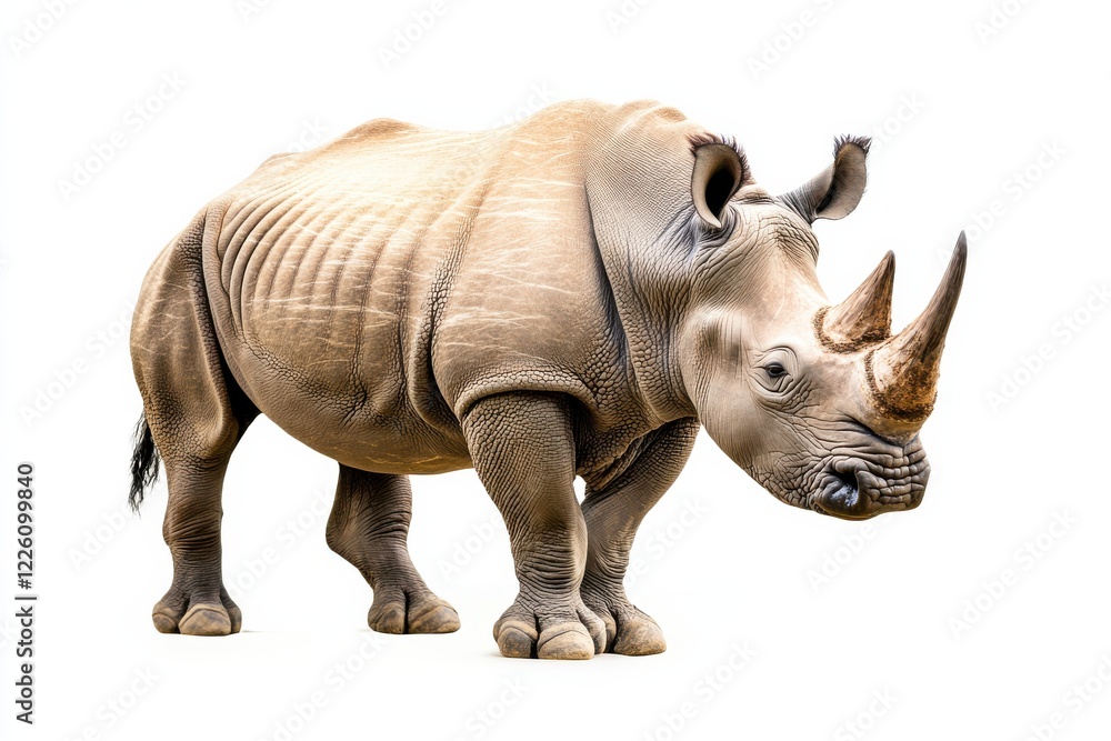 Powerful rhino isolated on white background. Powerful rhino isolated on white background.