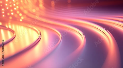 Abstract Orange Pink Swirling Light Curves Background photo