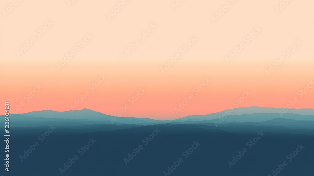 Serene Sunset Over Layered Mountain Ranges Serene Sunset Over Layered Mountain Ranges