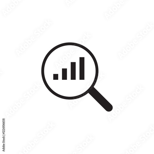 magnifying glass focused on an ascending graph.