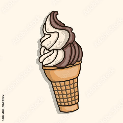Soft serve ice cream in cones
