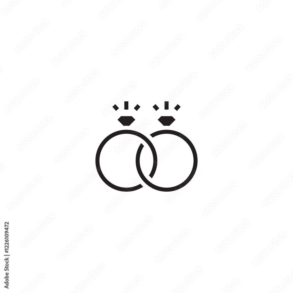 Wedding ring icon. Jewelry logo. Wedding ring icon. Jewelry logo.