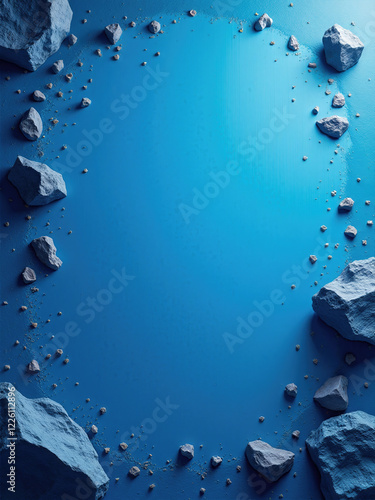 Abstract Blue Background With Rocks And Dust For Creative Designs
