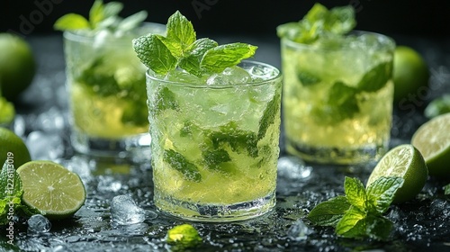 Wallpaper Mural Refreshing Mojito Cocktails with Mint and Lime Torontodigital.ca