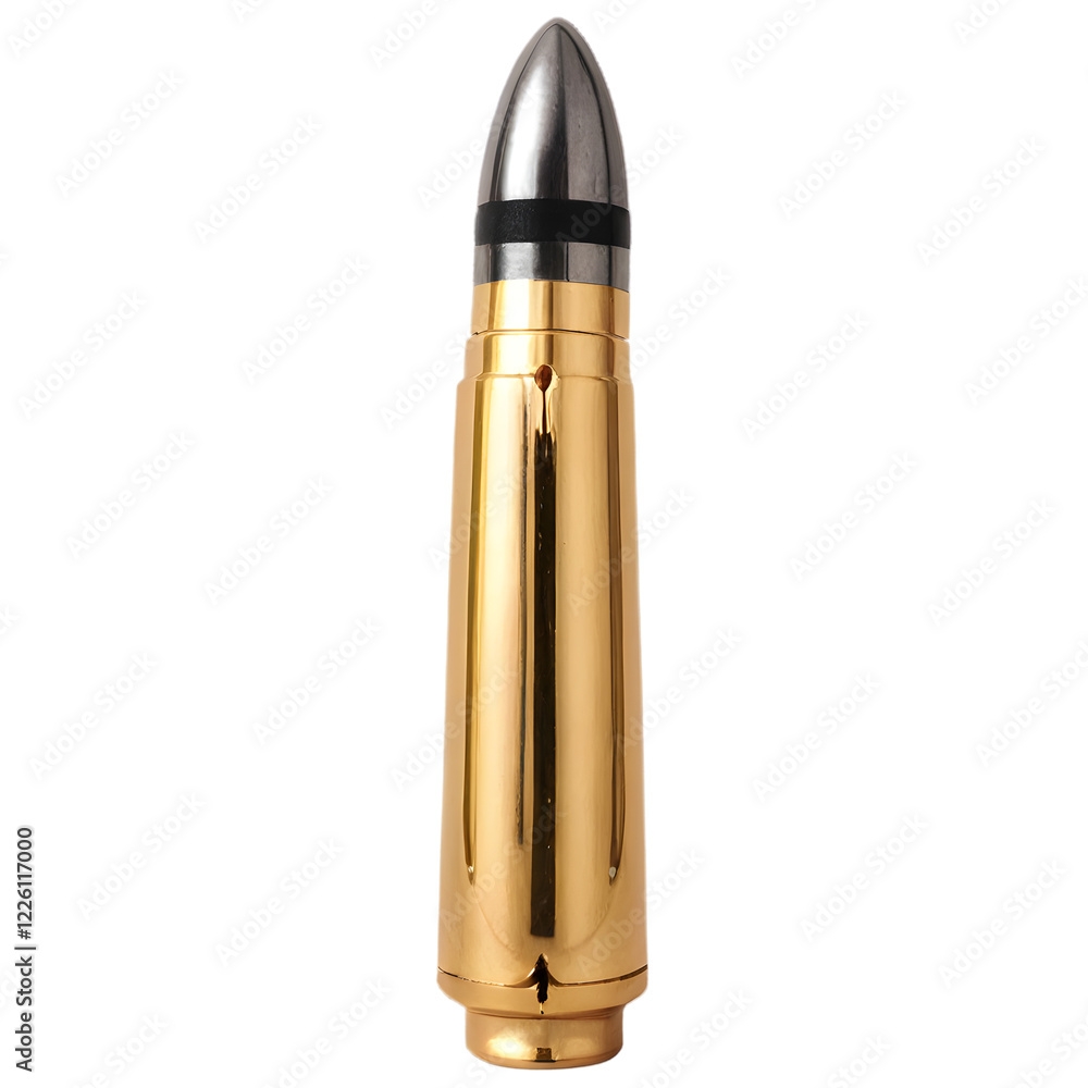 Golden Bullet with Shiny Metallic Finish isplated on background . Golden Bullet with Shiny Metallic Finish isplated on background .