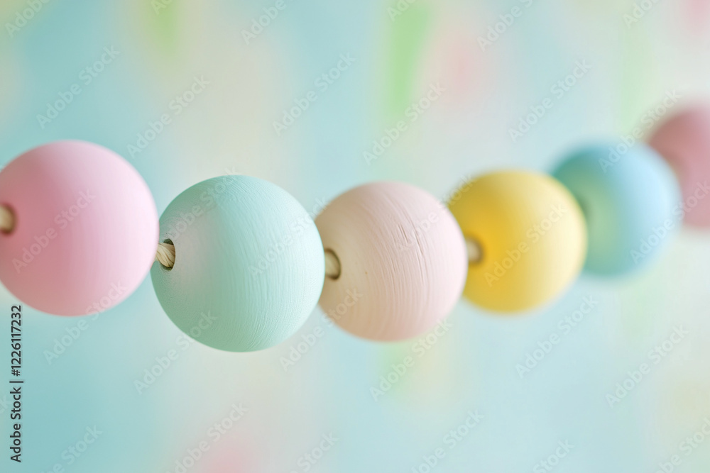 Crafty Aesthetic: String of Hand-Painted Wooden Beads in Pastel Shades Crafty Aesthetic: String of Hand-Painted Wooden Beads in Pastel Shades
