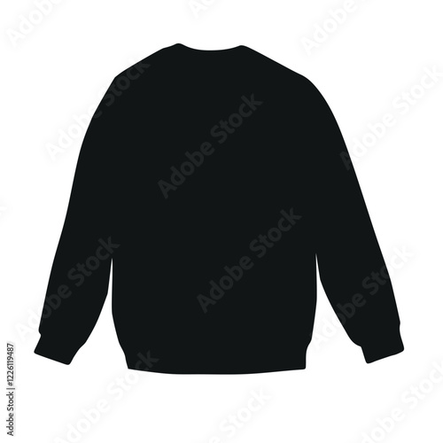 Vector hand drawn sweatshirt silhouette isolated on white background