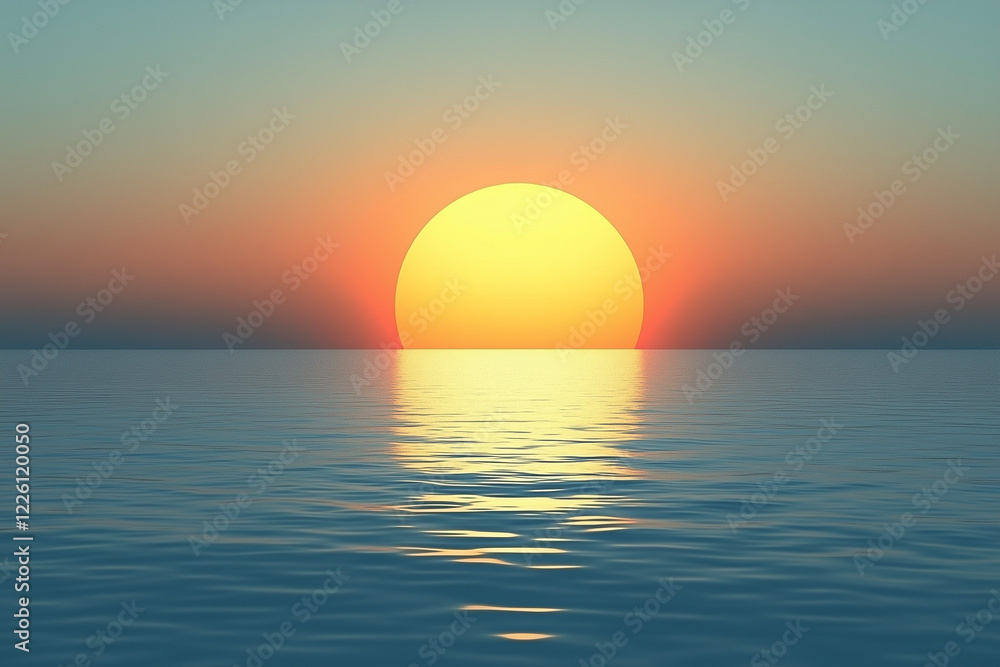 Dawn of Tranquility: A Sunrise Over Calm Waters Symbolizing Peace Dawn of Tranquility: A Sunrise Over Calm Waters Symbolizing Peace