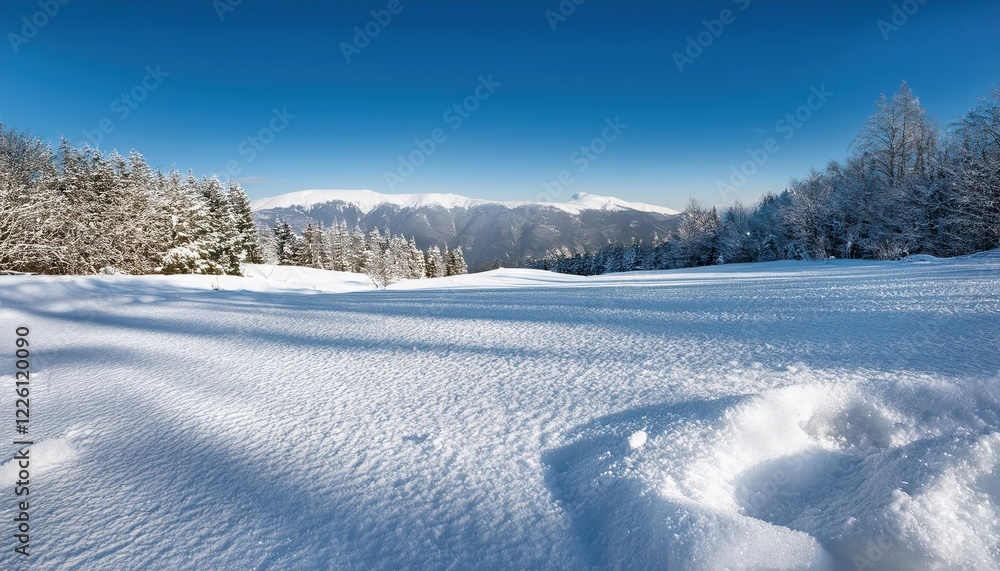 Frosty Mornings in a Winter Wonderland A Majestic Scene of Translucent Snow Textures, Bathed in Soft Morning Light with Glimmers of Morning Mist Frosty Mornings in a Winter Wonderland A Majestic Scene of Translucent Snow Textures, Bathed in Soft Morning Light with Glimmers of Morning Mist