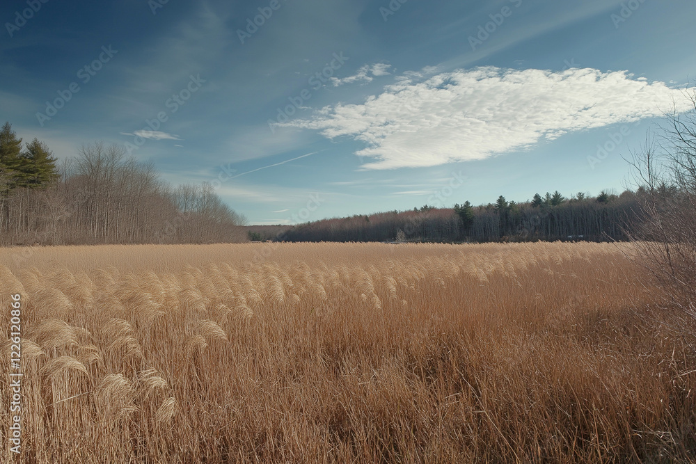 Φωτογραφία Whispers of Nature: Tall Grasses Waving in the Gentle Breeze of an Open Field