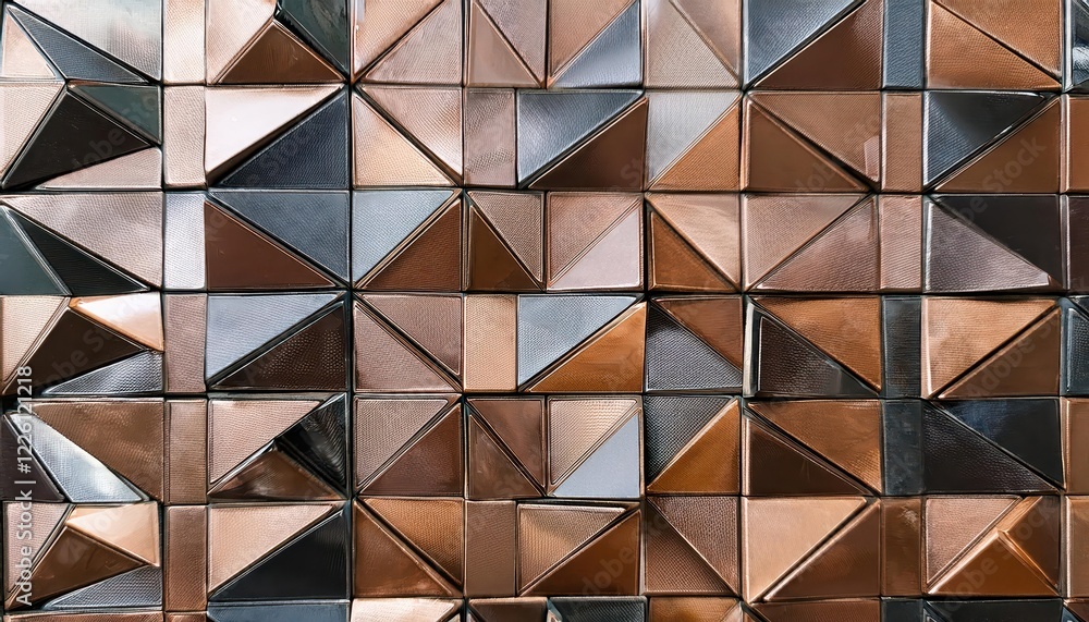 Textured Mosaic Tiles Artistic Triangular Wall Design with Rough Textures and Intricate Patterns, Perfect for Modern Interior Decor or Exquisite Architectural Photography. Textured Mosaic Tiles Artistic Triangular Wall Design with Rough Textures and Intricate Patterns, Perfect for Modern Interior Decor or Exquisite Architectural Photography.