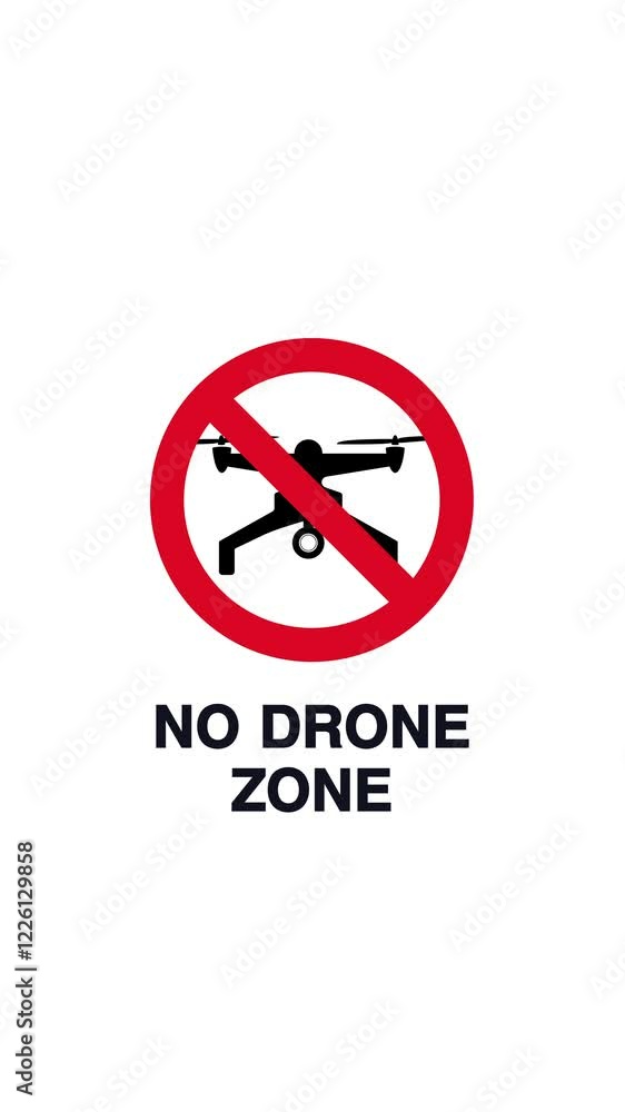 No Drone Zone Sign Animation for Vertical Display No Drone Zone Sign Animation for Vertical Display