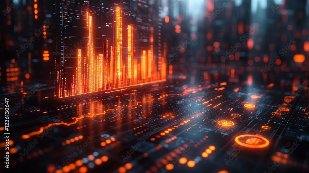 Fototapeta premium Futuristic Digital Interface: Abstract Technological Background