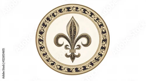 Fototapeta Elegant Circular Fleur-De-Lis Design for Creative Projects