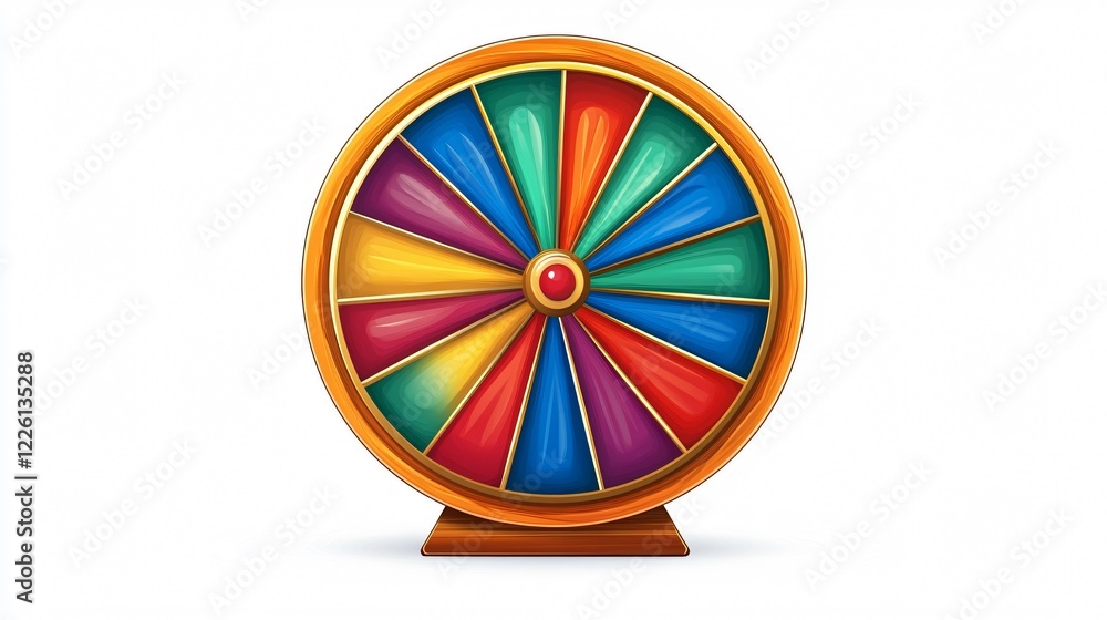 Obraz premium Colorful Casino Fortune Wheel Centered Composition for Gambling and Entertainment Concepts