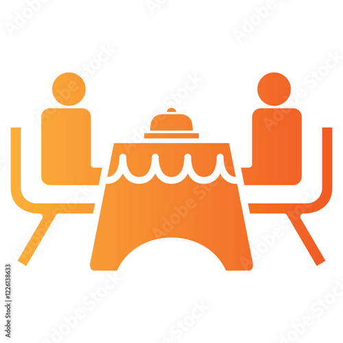 dinner vector single icon with a glyph gradient style