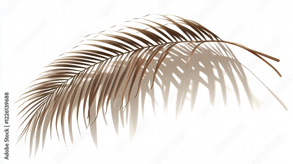 Obraz premium Abstract Palm Leaf Shadow on Wall, Wide Angle Composition