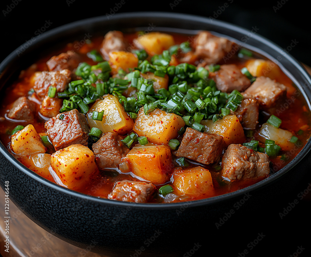 delicious korean kimchi stew on the table delicious korean kimchi stew on the table