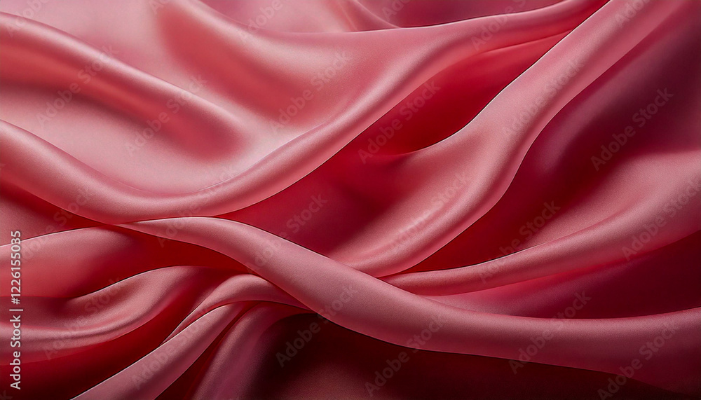 Fototapeta premium Pink Silky Fabric,Soft, silky, pink fabric with gentle folds and a smooth texture, reflecting light beautifully.