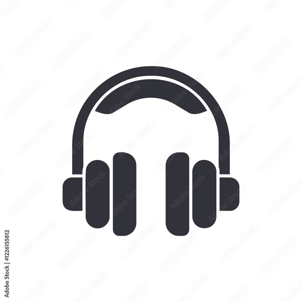 Headset solid icons, minimalist vector illustration ,simple transparent graphic element .Isolated on white background Headset solid icons, minimalist vector illustration ,simple transparent graphic element .Isolated on white background