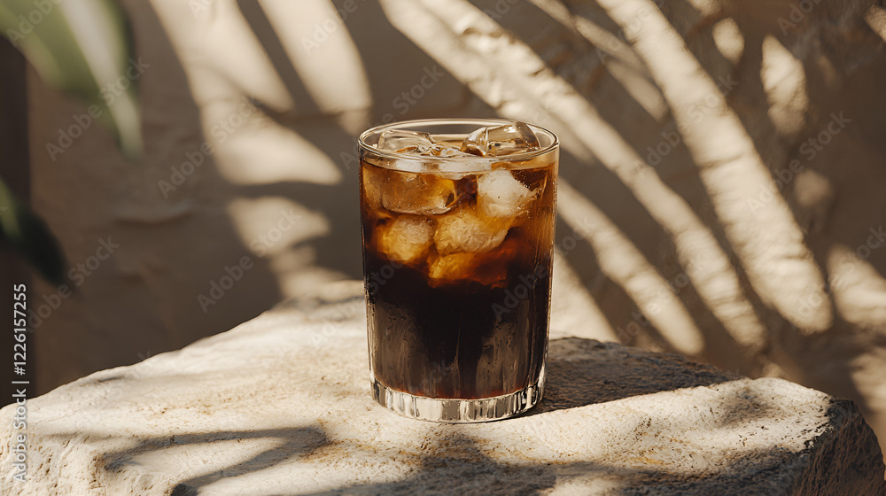 Refreshing iced coffee in the sunlight. Perfect for a warm day. Refreshing iced coffee in the sunlight. Perfect for a warm day.