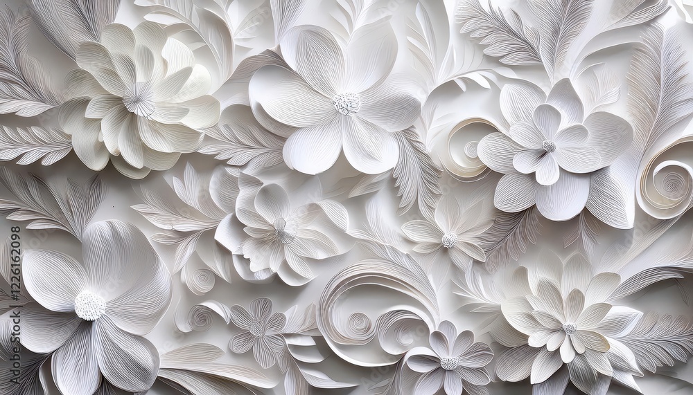 Stunning White Floral Texture Background Created with Paper Cut Technique A Whimsical Artwork Showcasing Intricate Details and Vibrant Contrasts Stunning White Floral Texture Background Created with Paper Cut Technique A Whimsical Artwork Showcasing Intricate Details and Vibrant Contrasts
