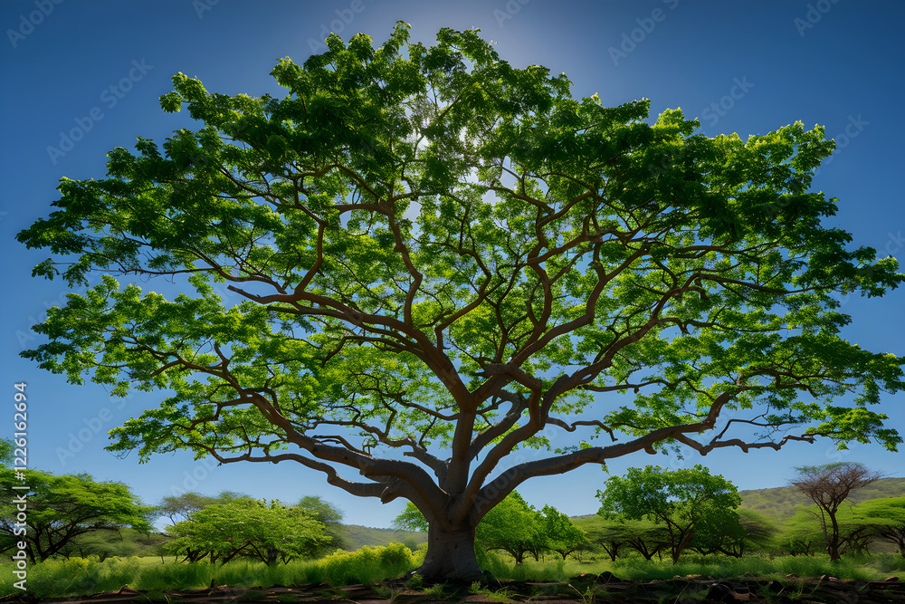 Fototapeta premium Majestic Oyamel Tree Stand Tall and Proud in Stunning Natural Landscape