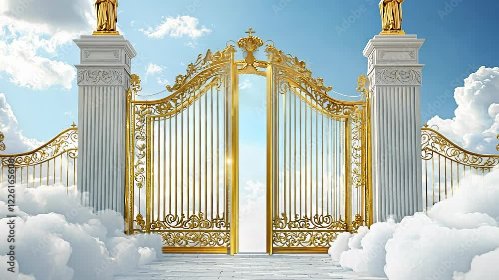 4k video of Pearly Gates opening in Heaven. Stock Video | Adobe Stock