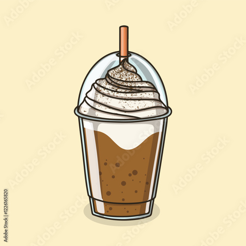 Frappuccino in disposable plastic cup