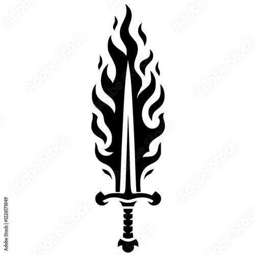 Fire sword silhouette