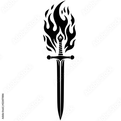 Fire sword silhouette
