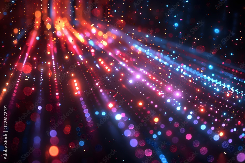 Fototapeta premium A dark room filled with lots of colorful lights