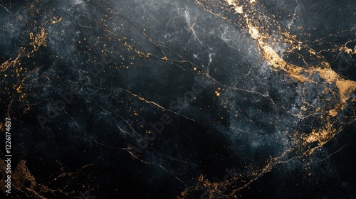 Dark marble texture with gold accents. Luxurious and elegant background.